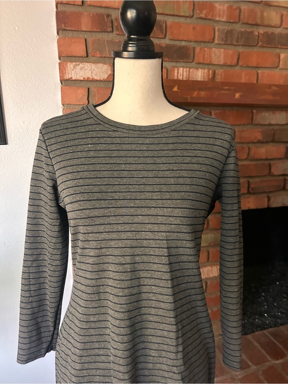 Sonnet James Reese Striped Play Midi Dress in Grey & Navy Blue Sz S - Picture 2 of 8